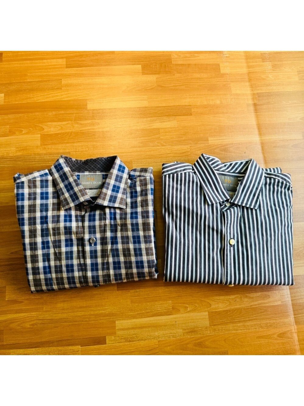Thomas Dean plaid button down shirt bundle size boys 18/20 nwot cotton
